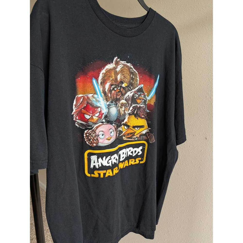 Angry Birds Star Wars Fifth Sun Black Graphic Tee Mens XXL Short Sleeve Shirt